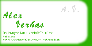 alex verhas business card